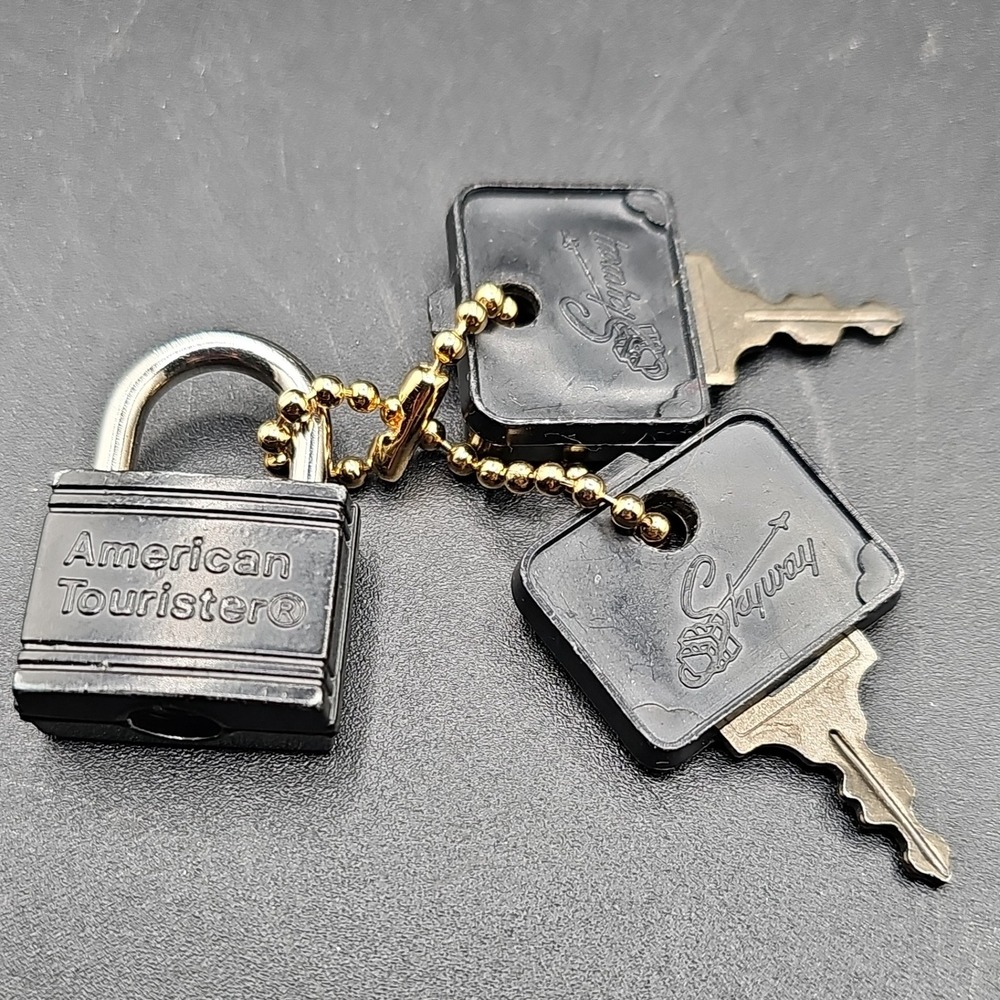 American Tourister Luggage Padlock with 2 Skyway Keys Vintage Travel Lock Black